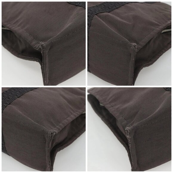 HERMES Her Line MM Hand Bag Canvas Gray Auth kk463 - Picture 14 of 16